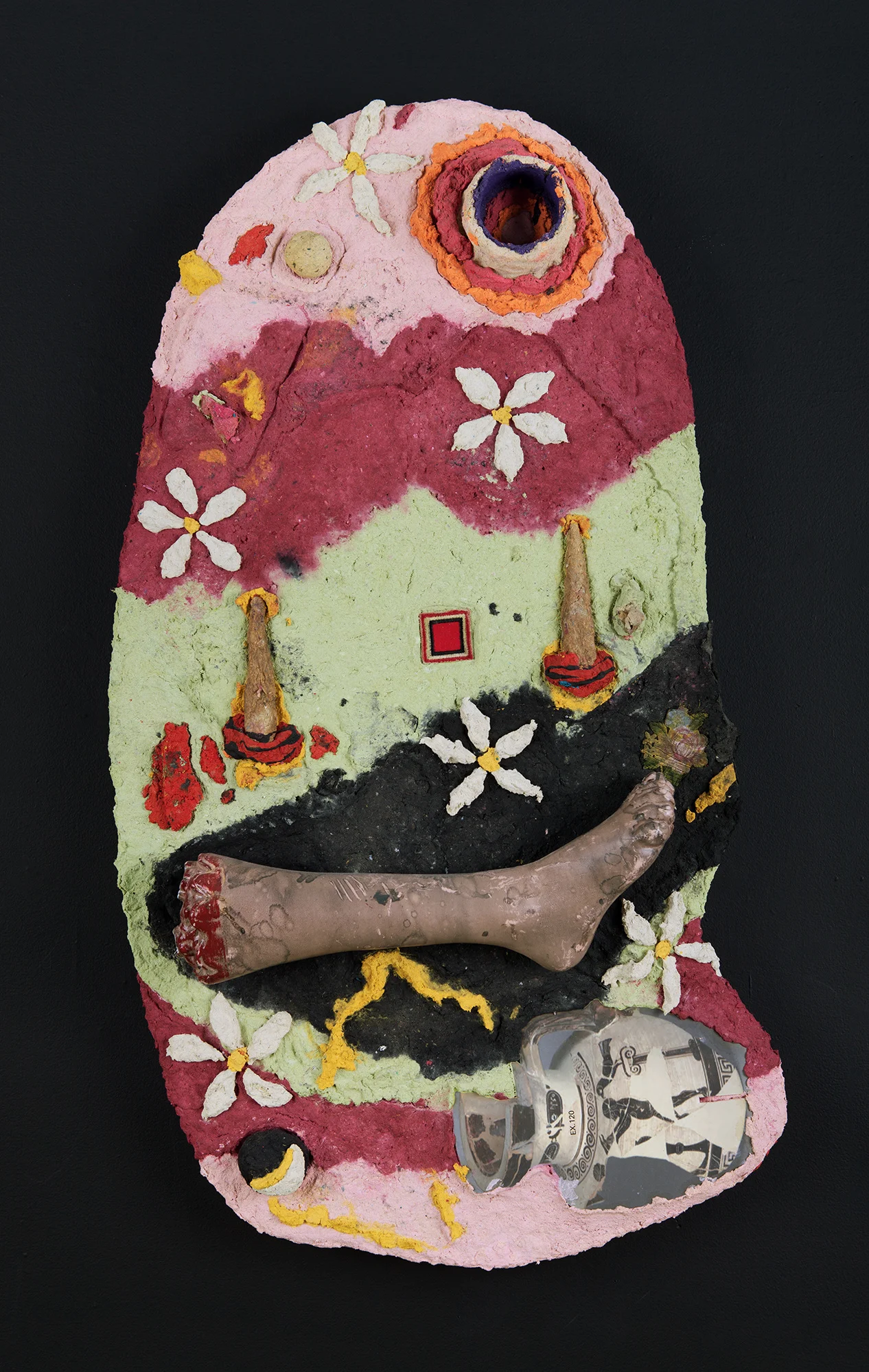 "Severed Leg and Flower Gravestone"