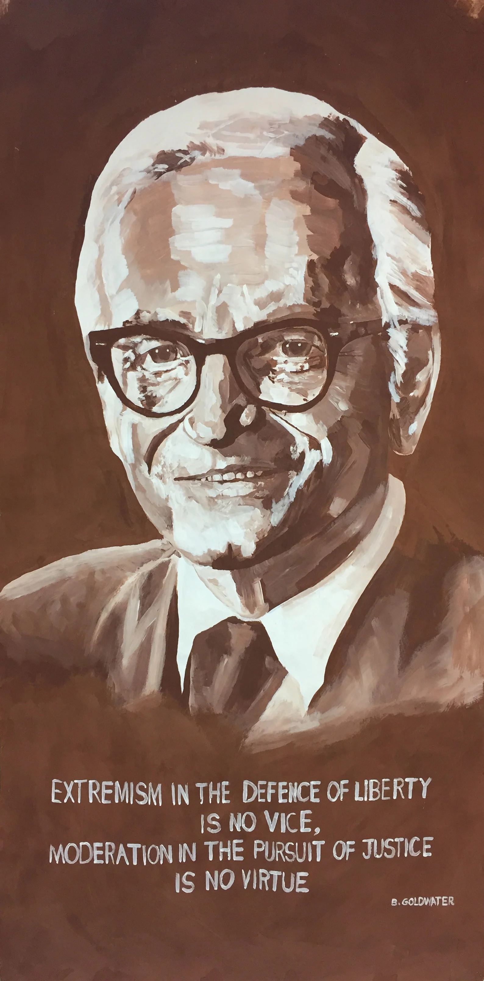 B. GOLDWATER 2017. Acrylic on paper. 240cm x 120cm.