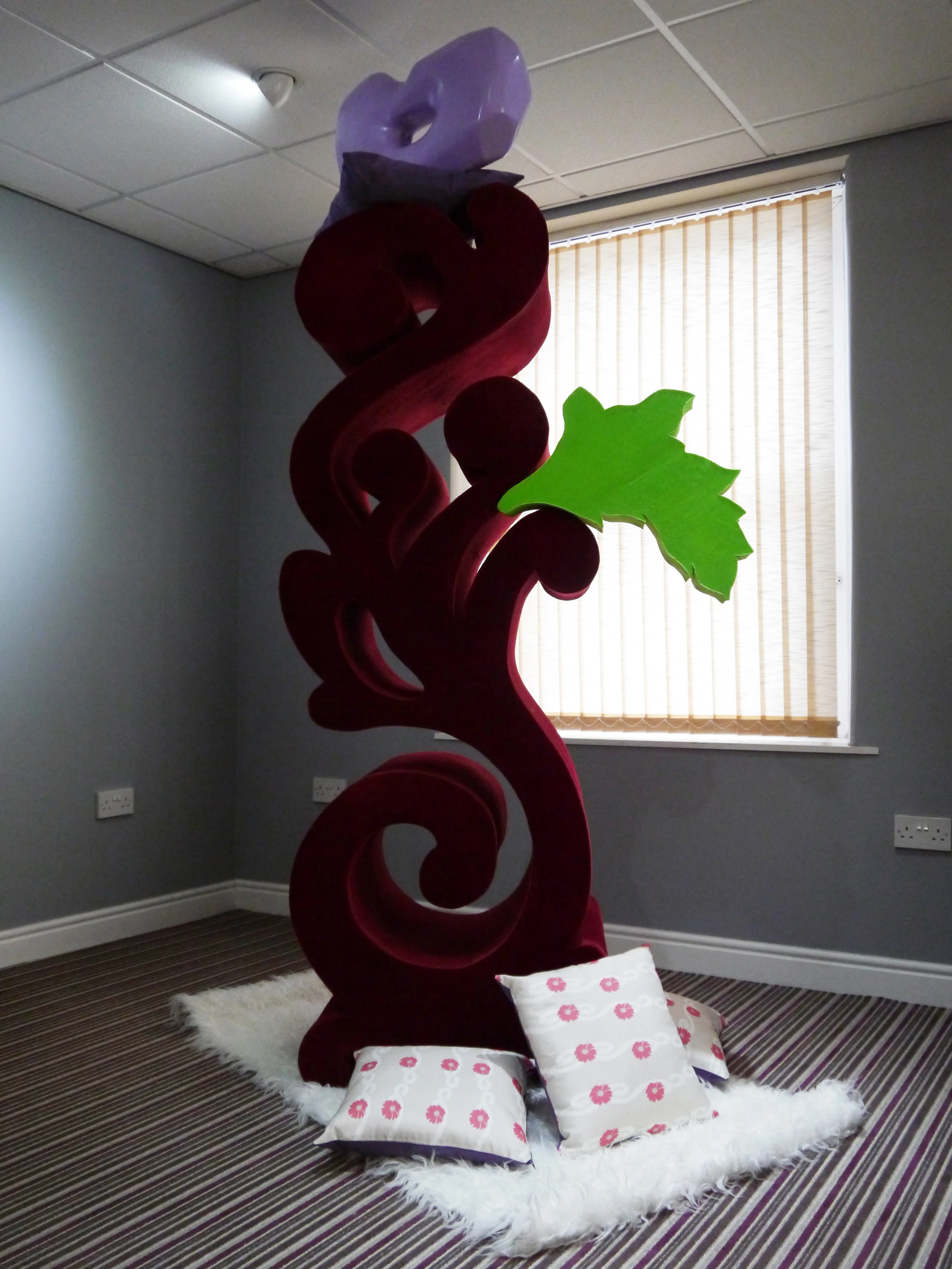 Installation Photo 2014 . Foam, flock, fur, paint, cotton. 250cm x 130cm x 80cm