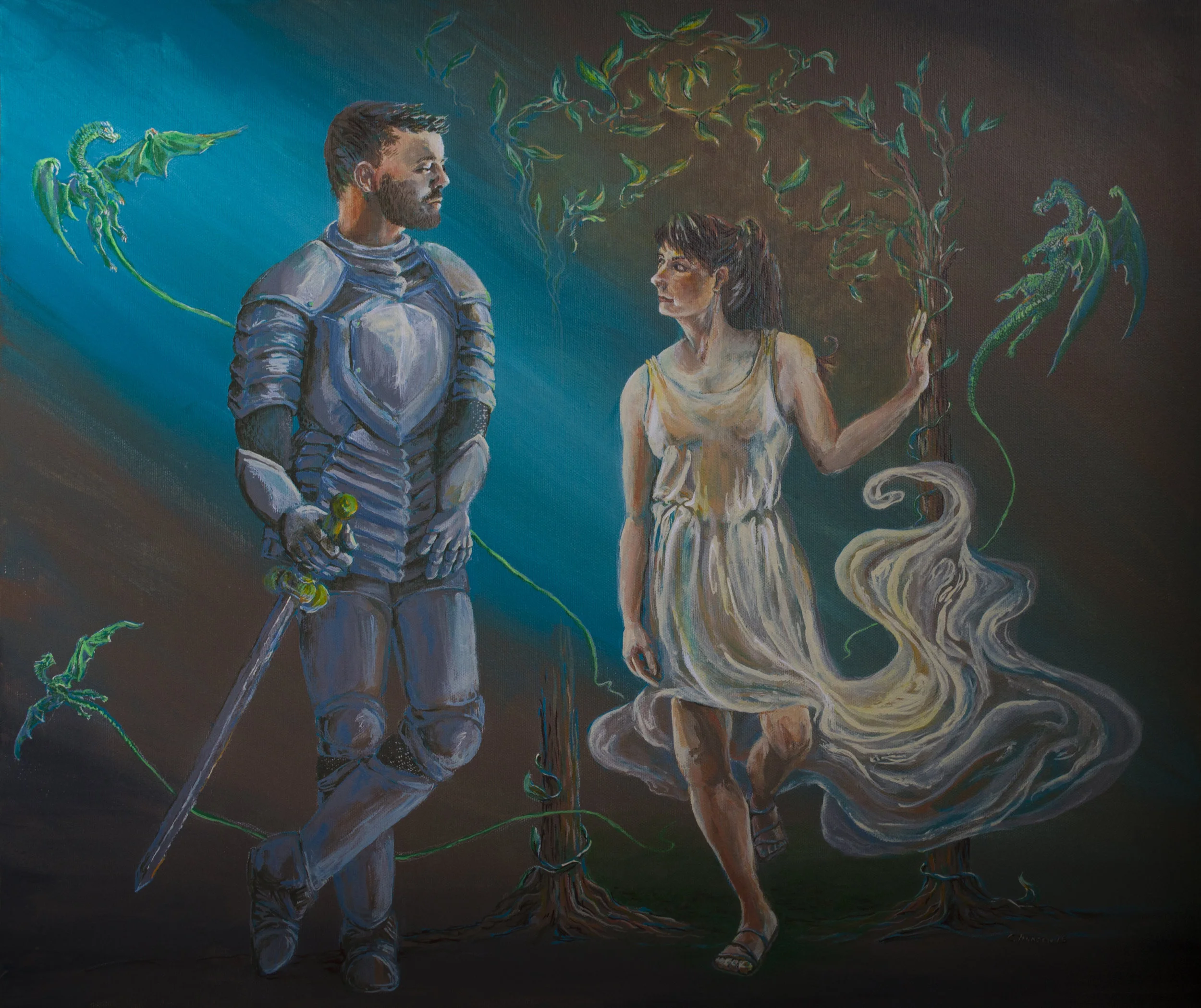 Panted with acrylic paints and the original was gifted for a wedding. Prints are available for purchase in the Shop!