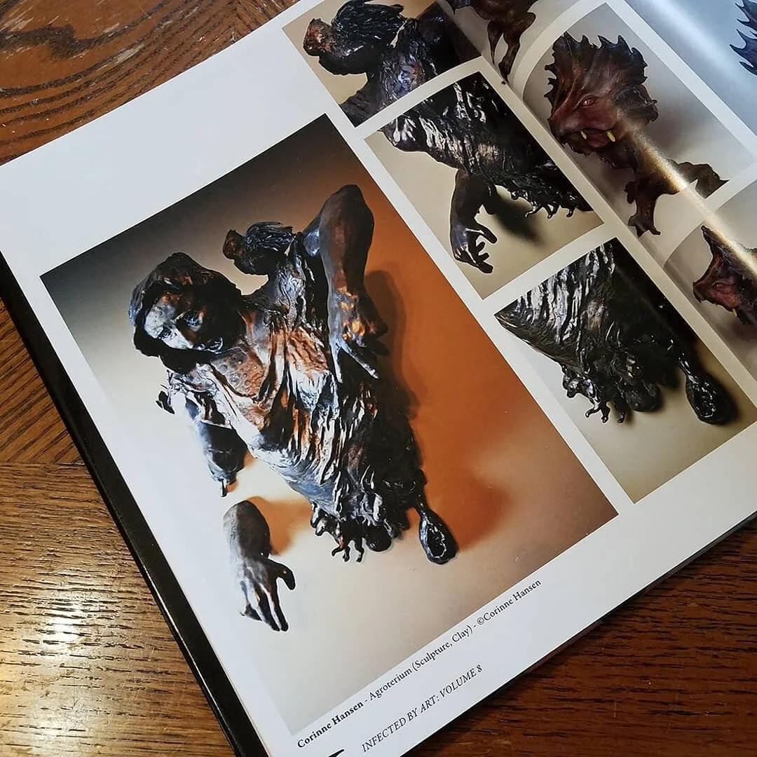 Great news! My book has arrived! I was lucky to be included in last year's in Infected by Art Volume 8! I'm very grateful for the opportunity to participate in this publication! There is so much amazing art packed into this book! I was unsuccessful i