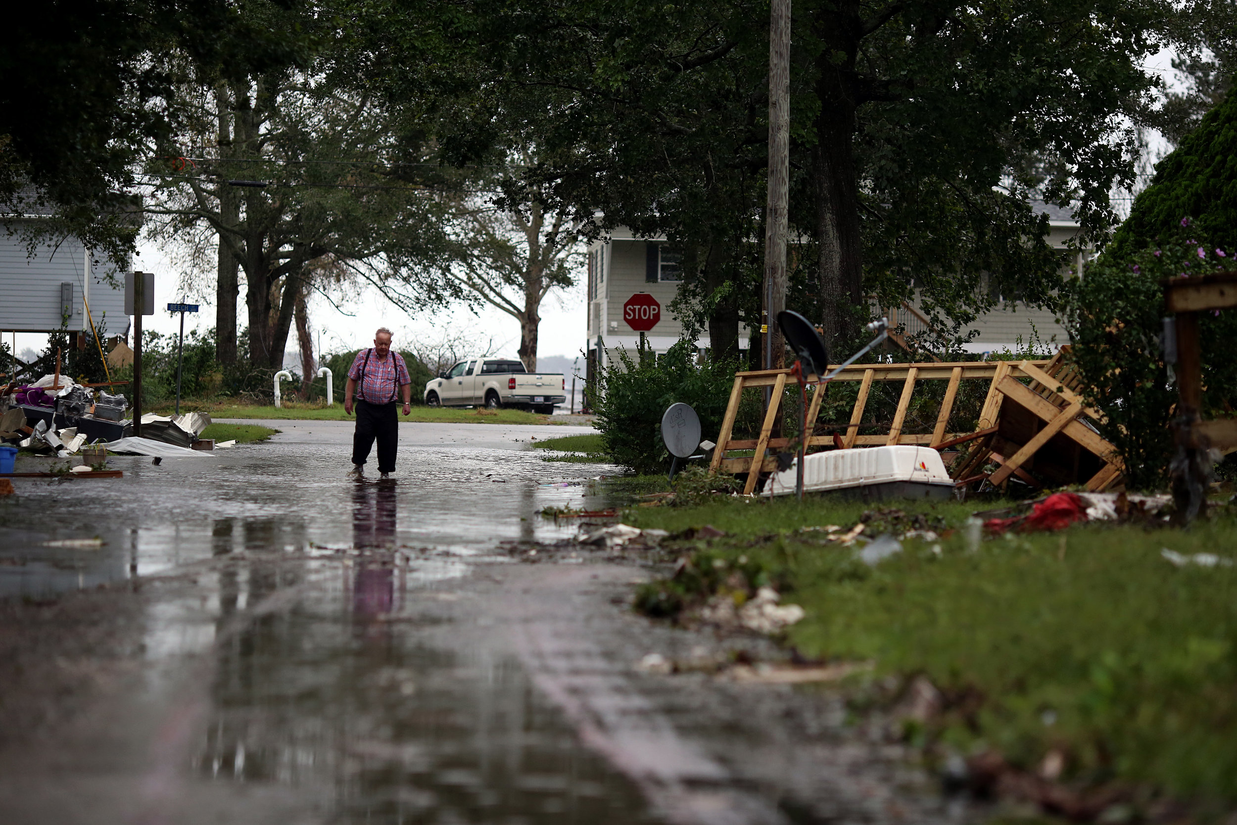 Buster Radford, 77, walks near his home, Sept. 15 in New Bern, N.C.