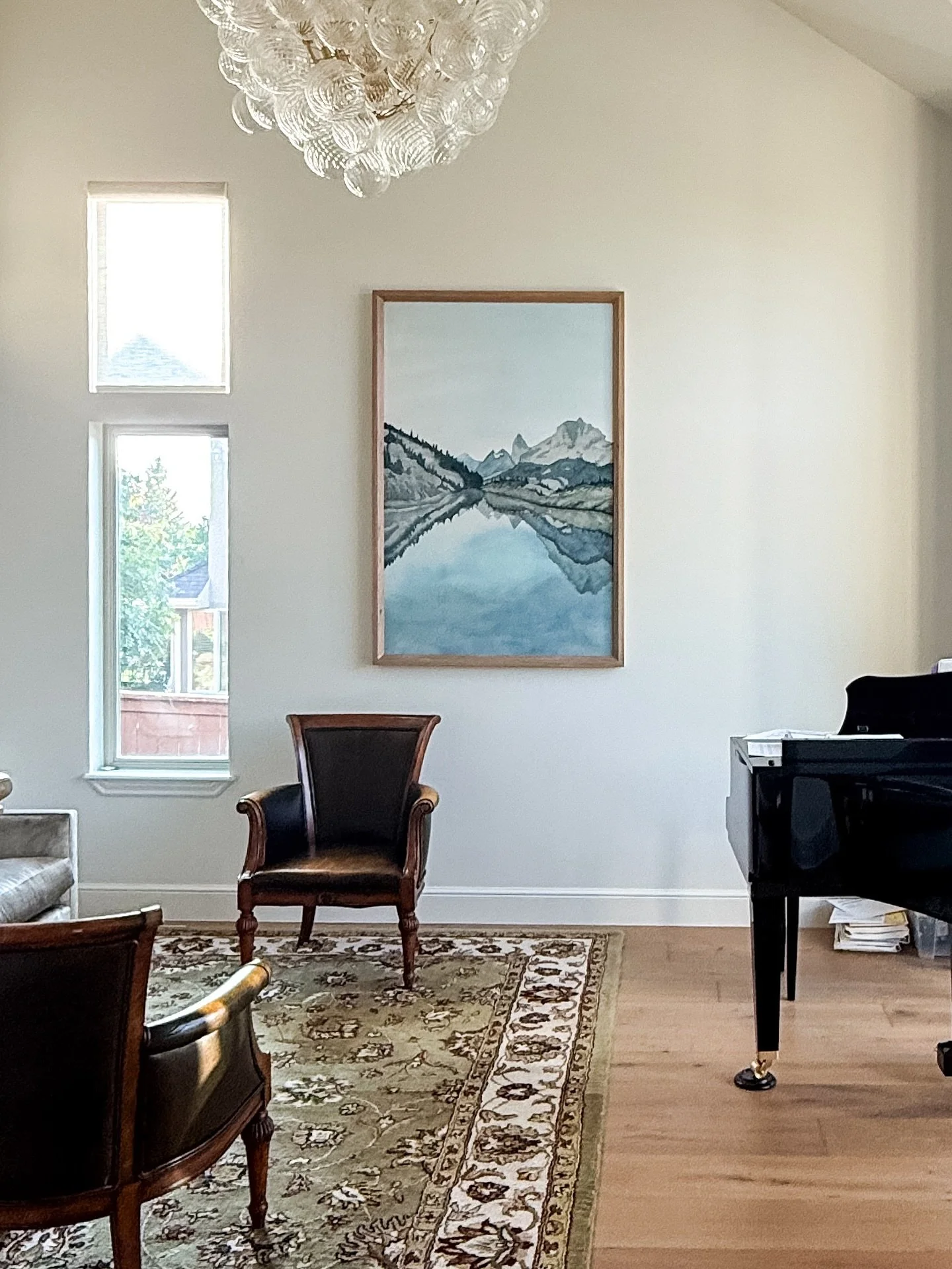 One of my very favourite things is  seeing my work hang in your homes. It always makes me so happy! I mean just look at how beautiful these two prints look. 
⠀⠀⠀⠀⠀⠀⠀⠀⠀
40x60&rdquo; Mount Assiniboine
60x40&rdquo; Waterton

#mountainart #watercolorland