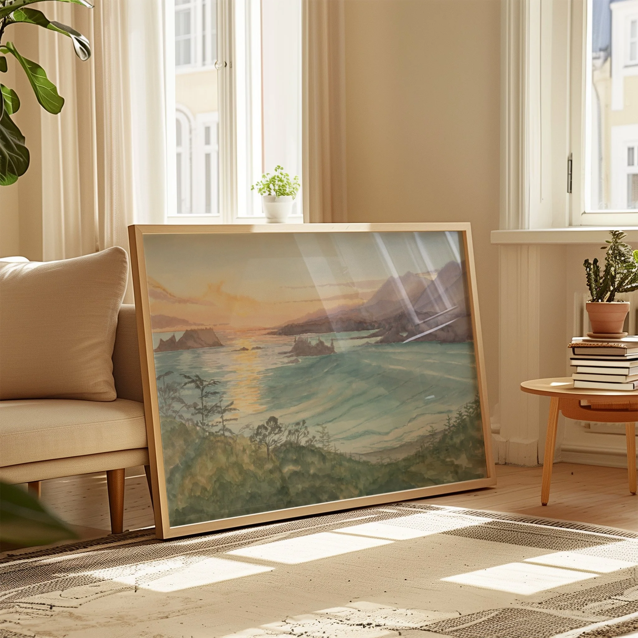 Art Print of Cox Bay Lookout in Tofino, BC at sunset