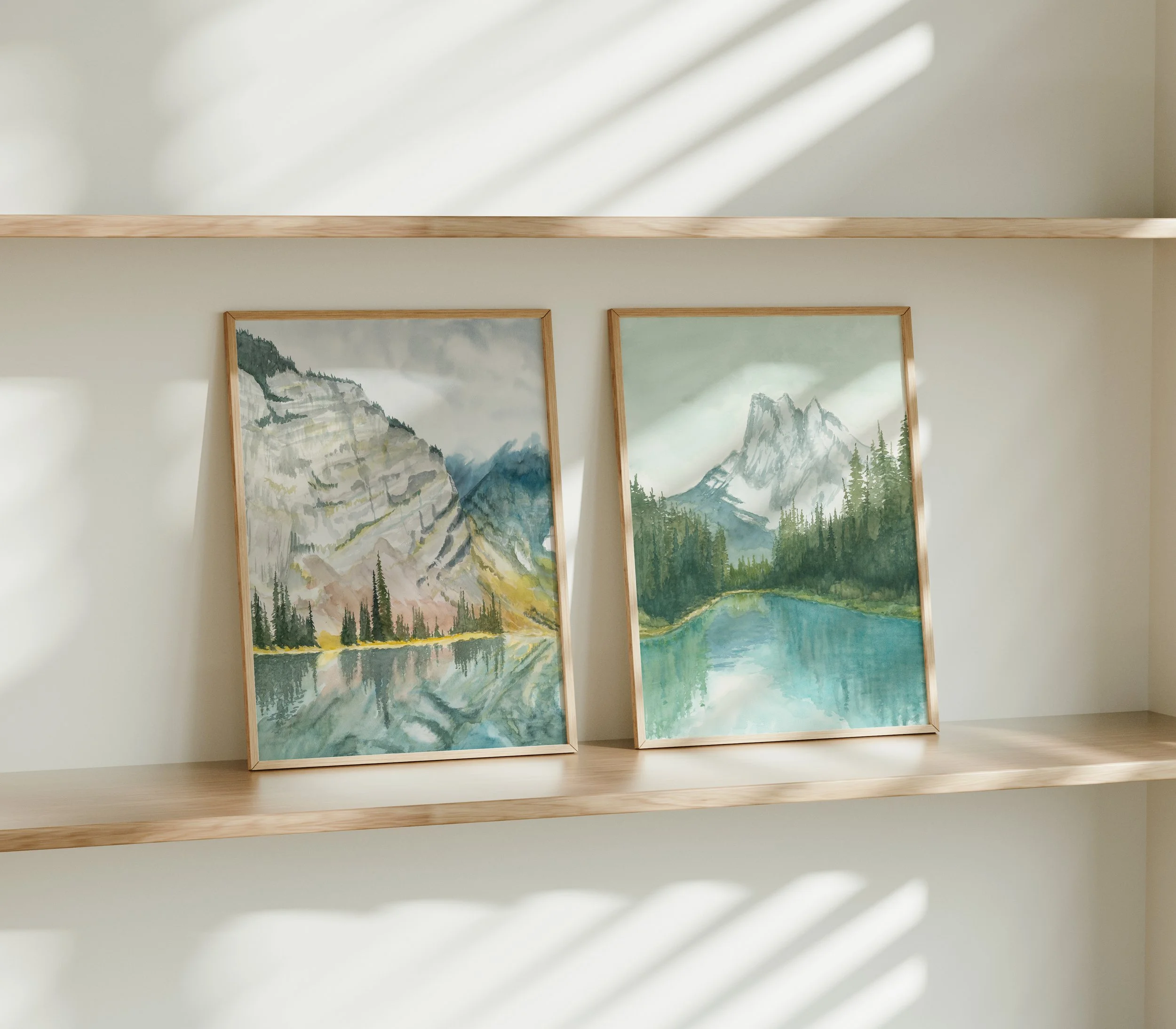 Canadian Rockies - Mountain Landscape Art Print Pair