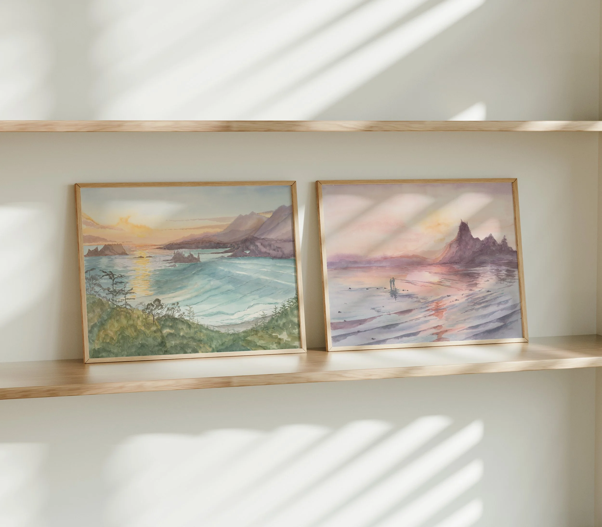 Tofino Sunset - Beach Art Print Pair