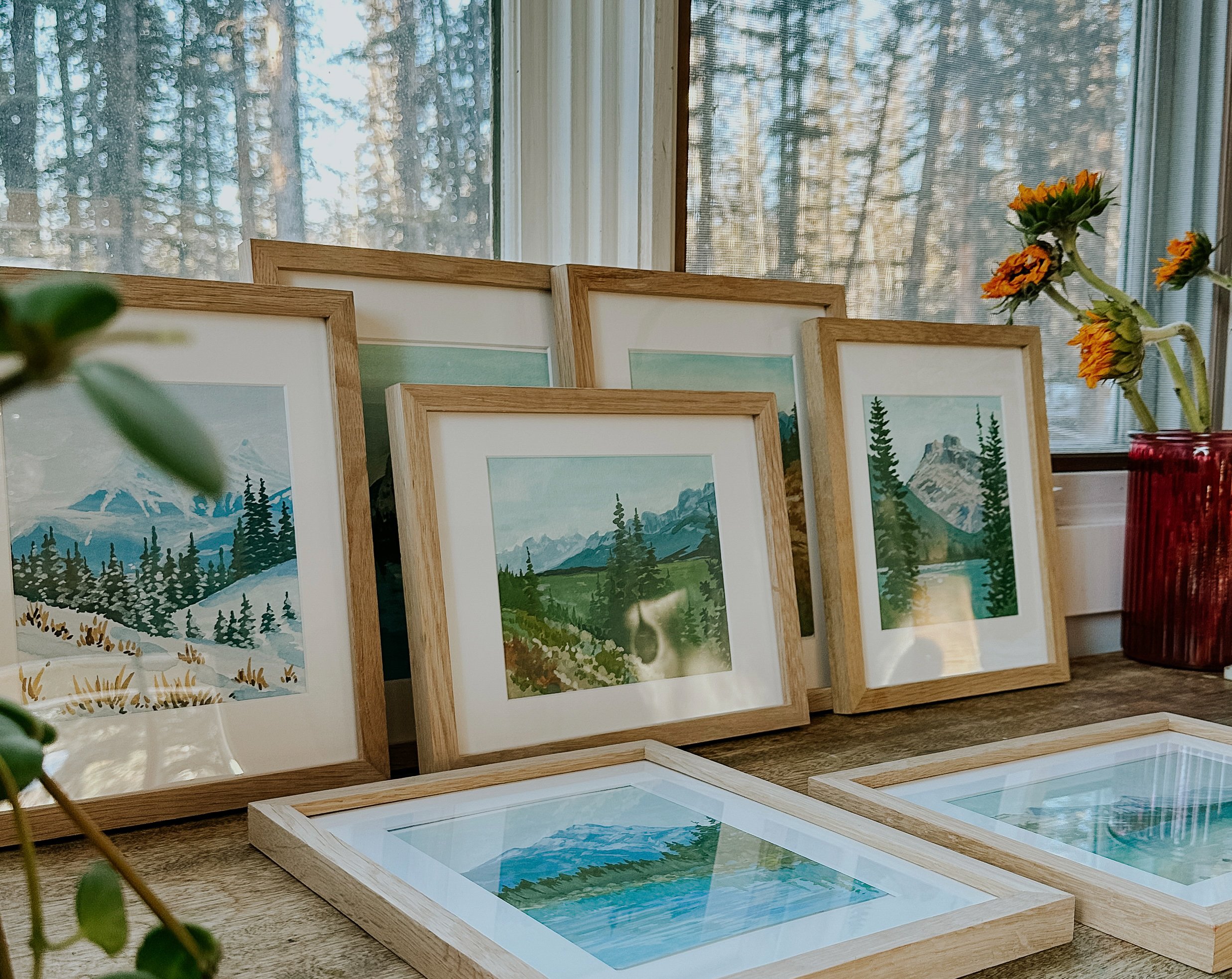 Mountain Sketches - Original Gouache Landscape Paintings inspired by 4 seasons in the Canadian Rocky Mountains.