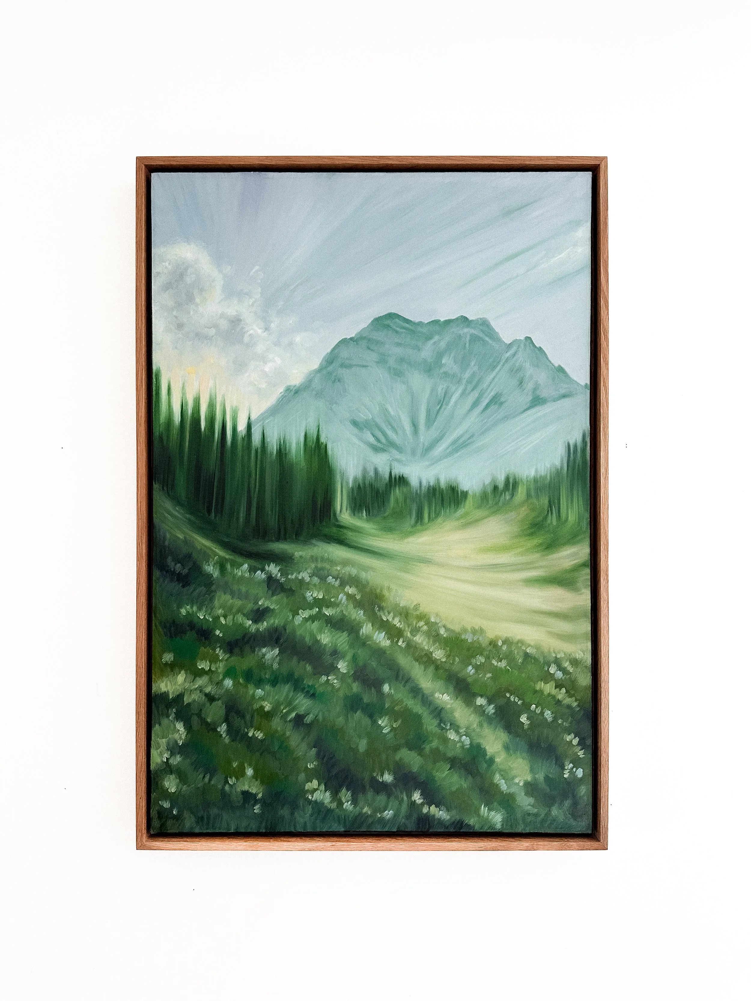 Original Oil Painting of Cascade Mountain in Banff National Park