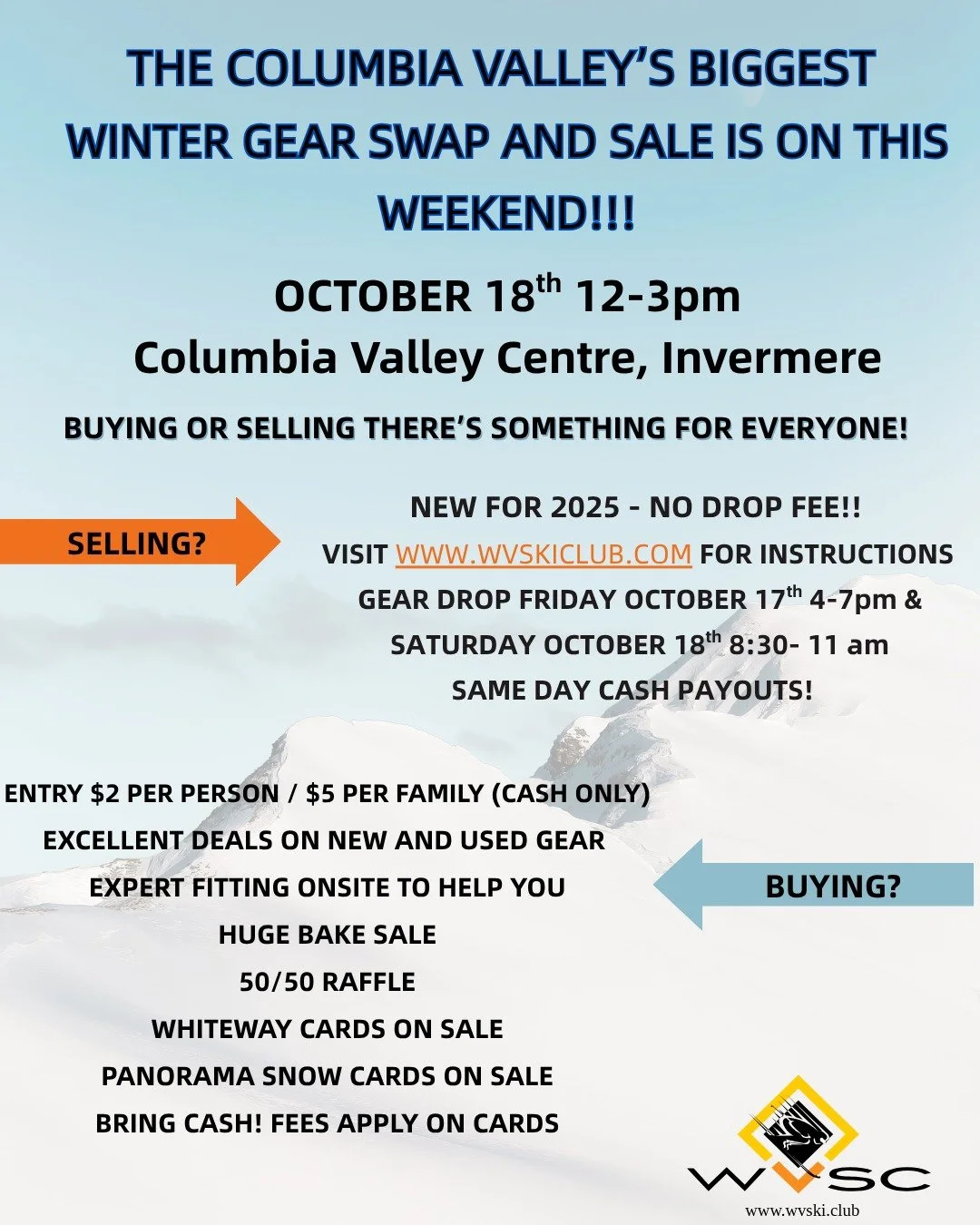 The 2025 Winter Gear Swap is this weekend!! Join Us! Link in Bio!