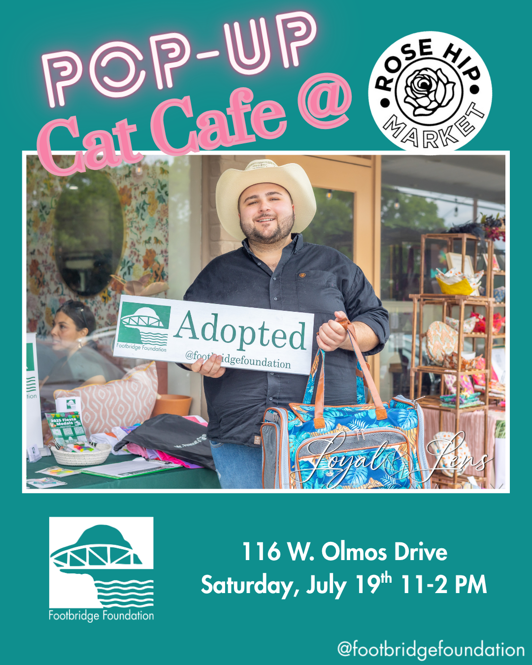 Pop-Up Cat Cafe Adoption Event at Rose Hip Market