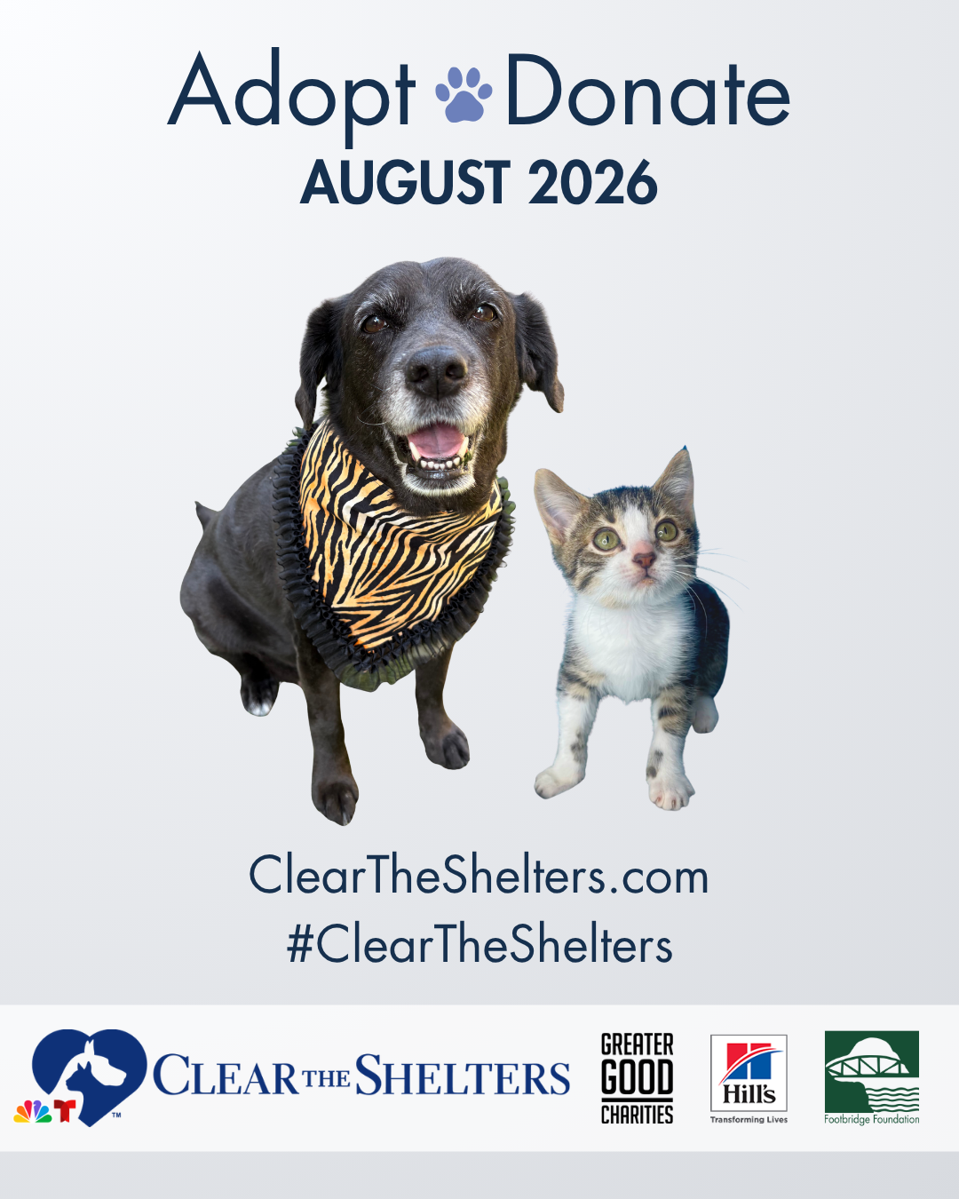 CLEAR THE SHELTERS AUGUST 2026