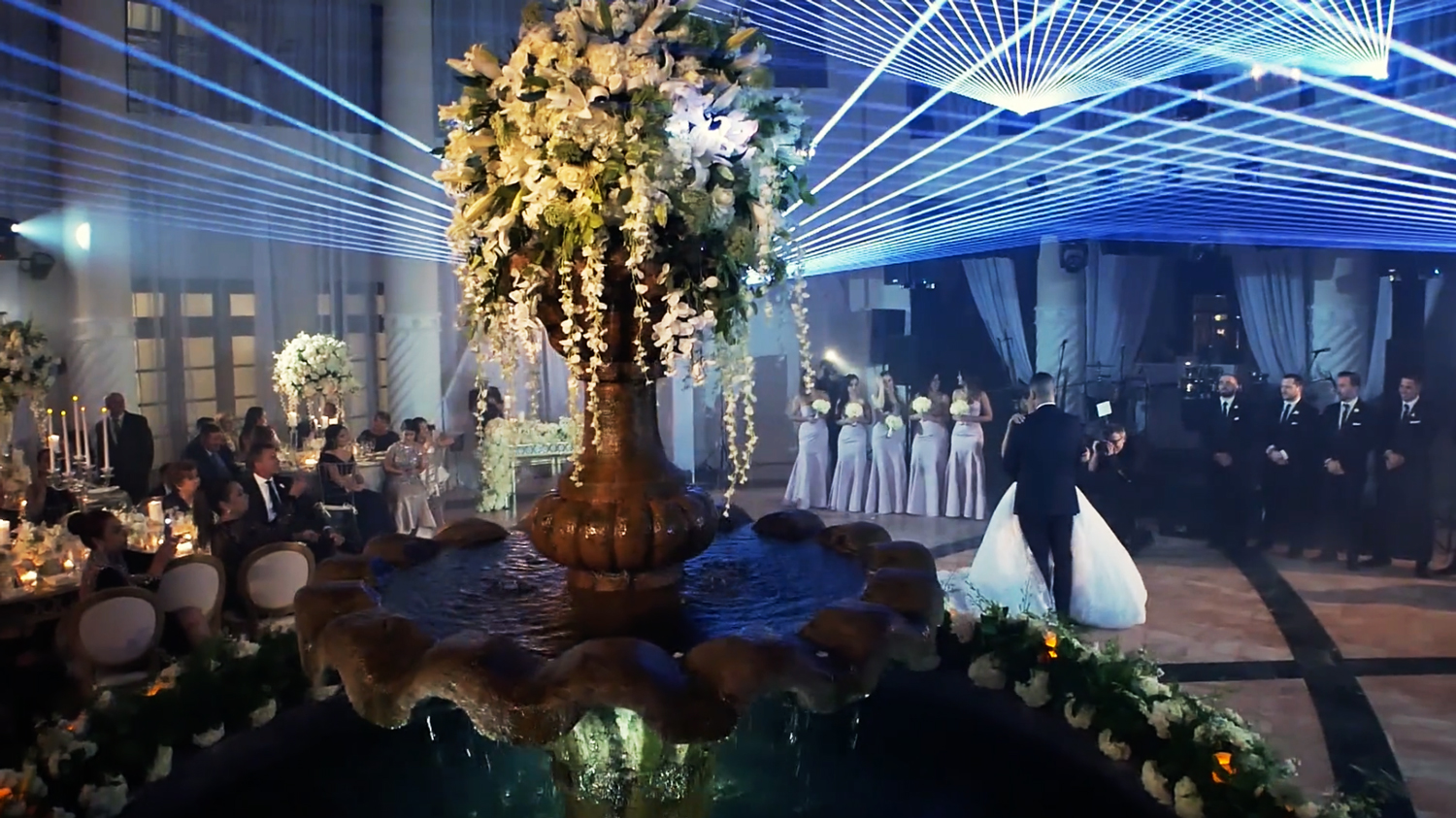 Laser-lit wedding - Hotel Colonnade, Coral Gables, Florida