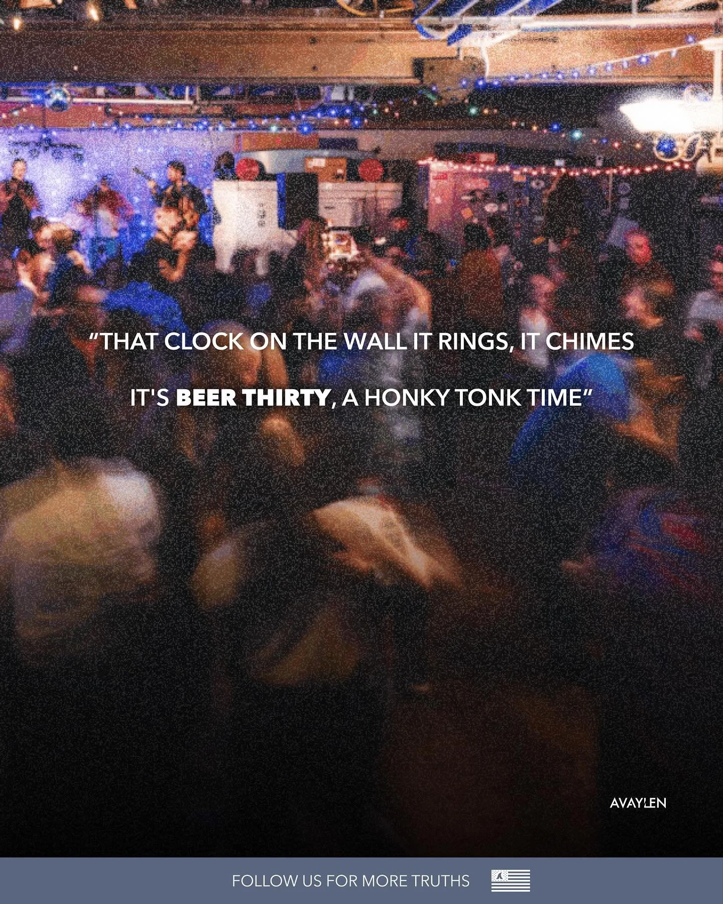Beer Thirty = Honky Tonky Time

Comment 🍺 if you agree^
.
.
.
#avaylen #countrywords #countrysayings #countrymusiclover #countrythings #countrymusiclyrics #lyrics #sayings #countrylyrics #countrymusic #countryquotes #countrysong #honkytonk #redneck 
