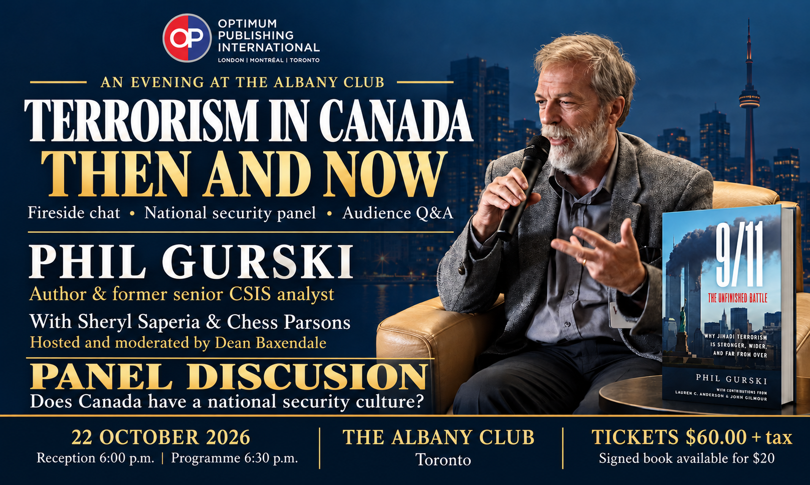 9/11, The Unfinished Battle | Toronto Book Launch | Terrorism in Canada Fireside Chat  and National Security Panel Discussion