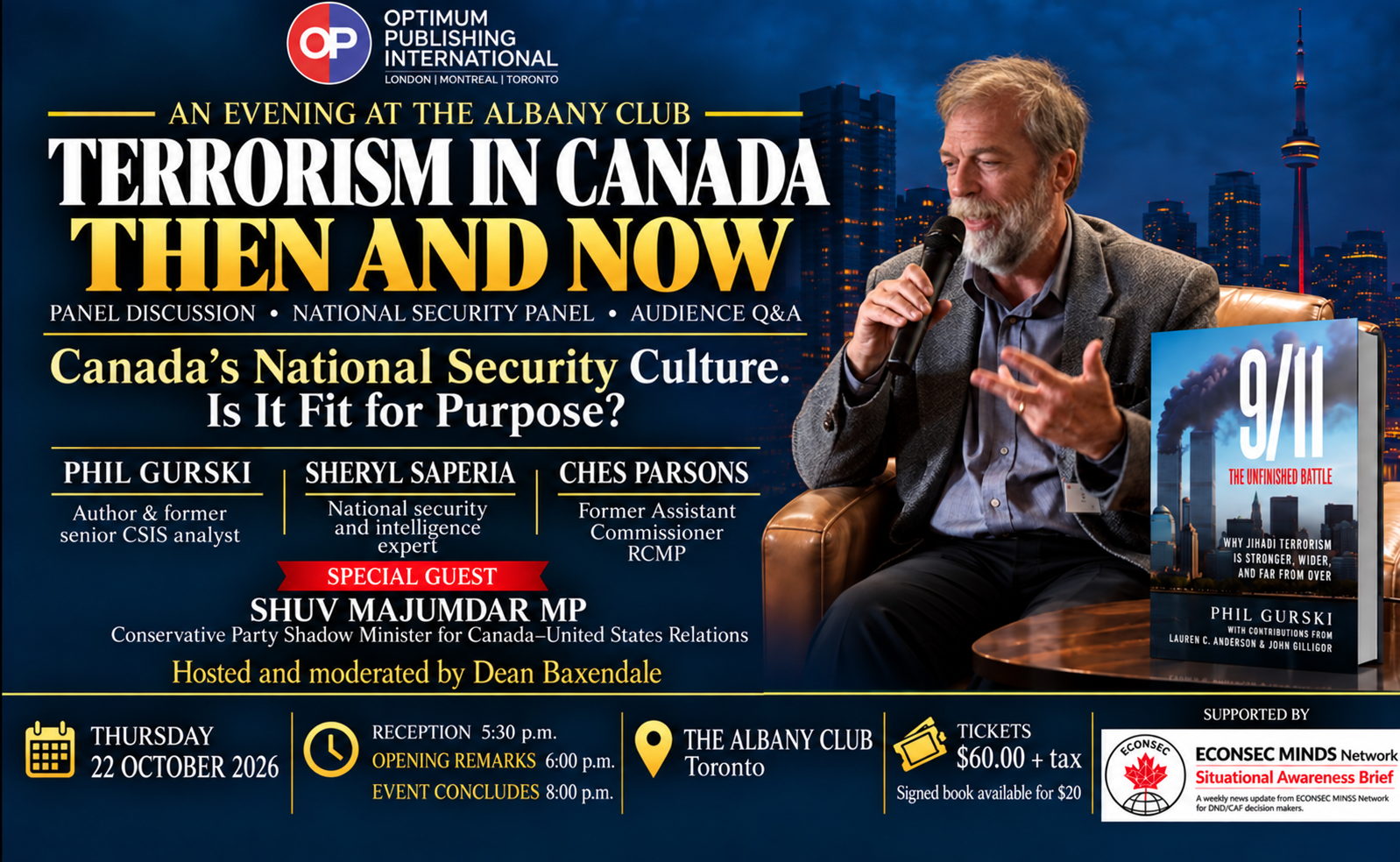9/11, The Unfinished Battle | Toronto Book Launch | Terrorism in Canada Fireside Chat  and National Security Panel Discussion