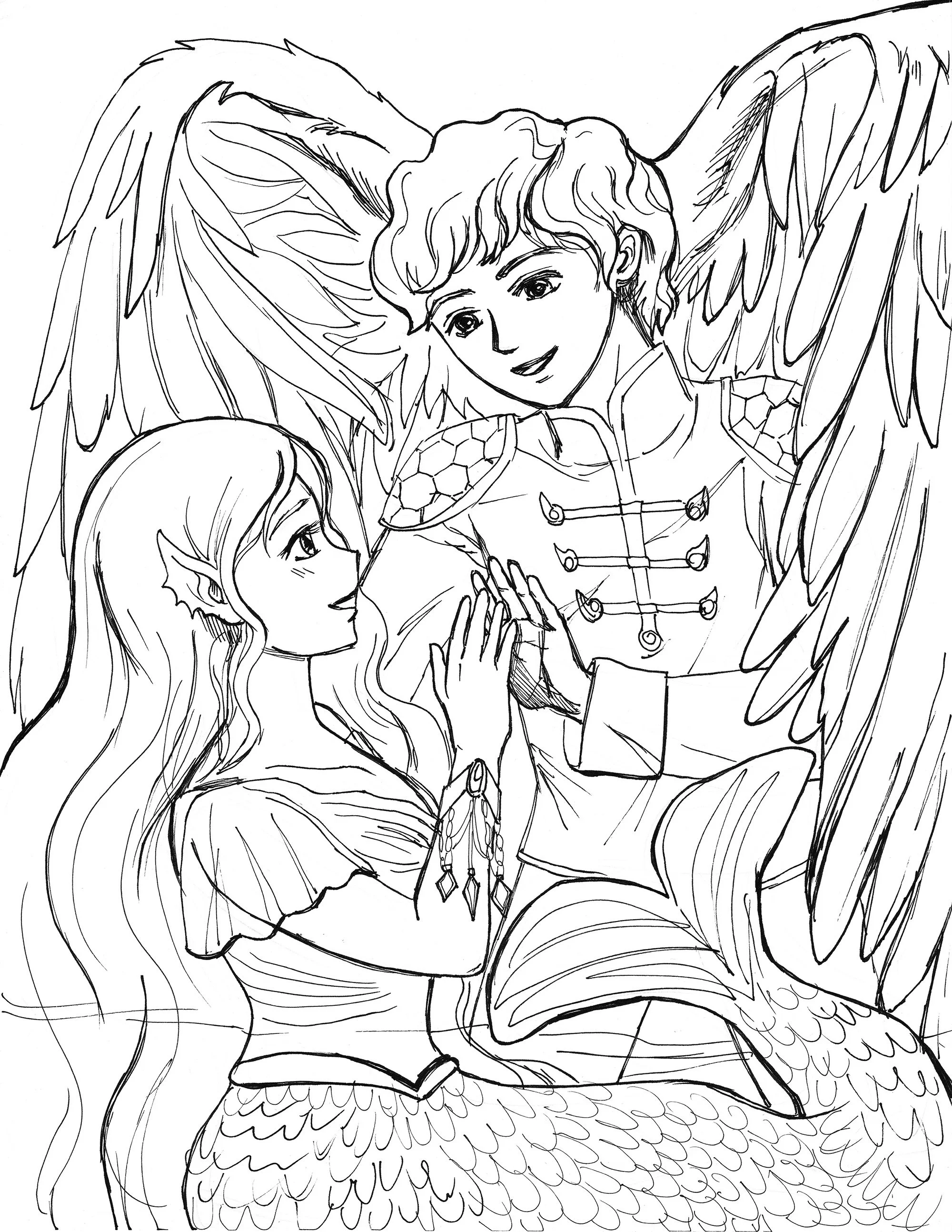 Water & Air - Line art