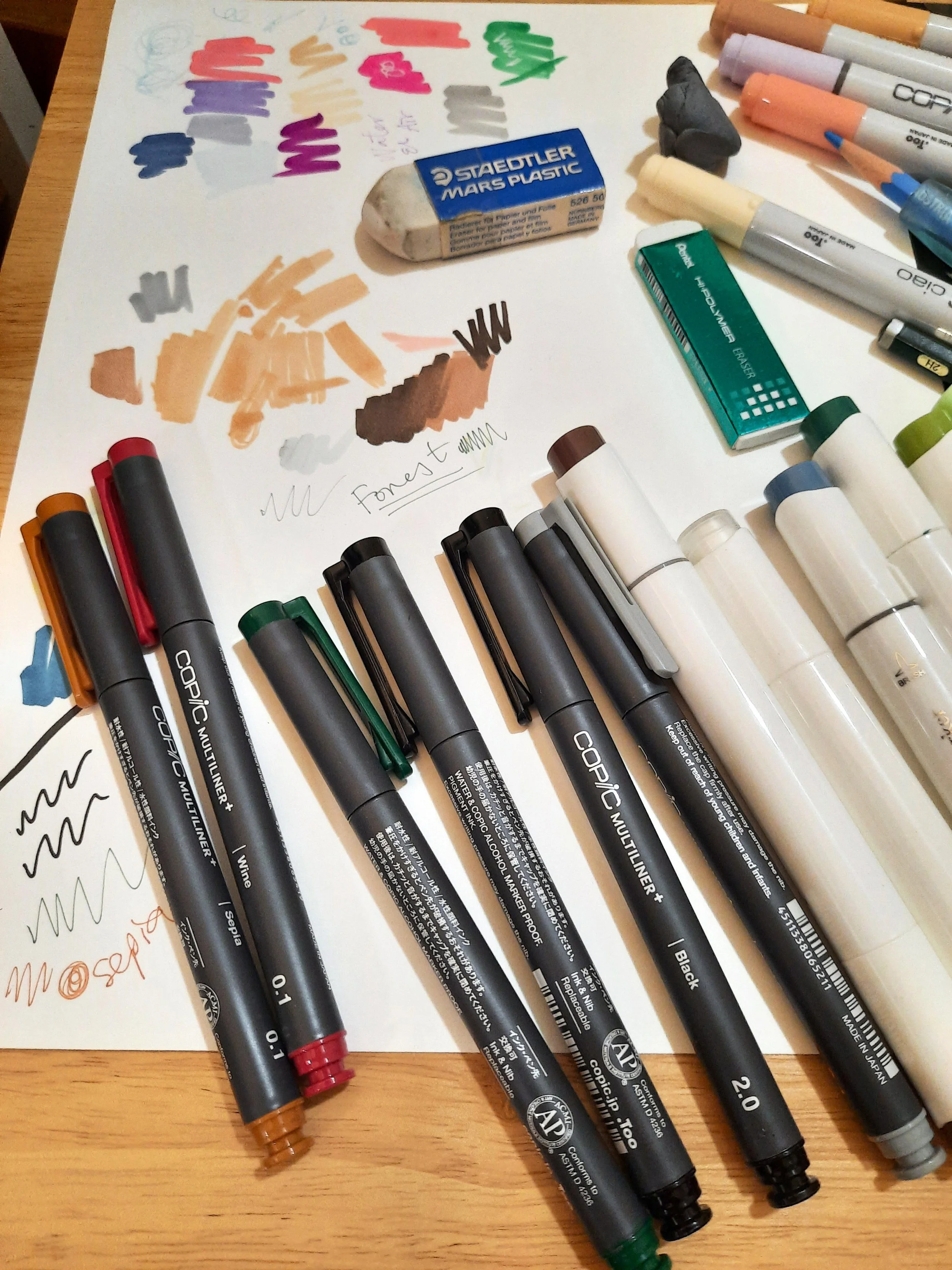 Copic Multiliner+, Photo of my desk