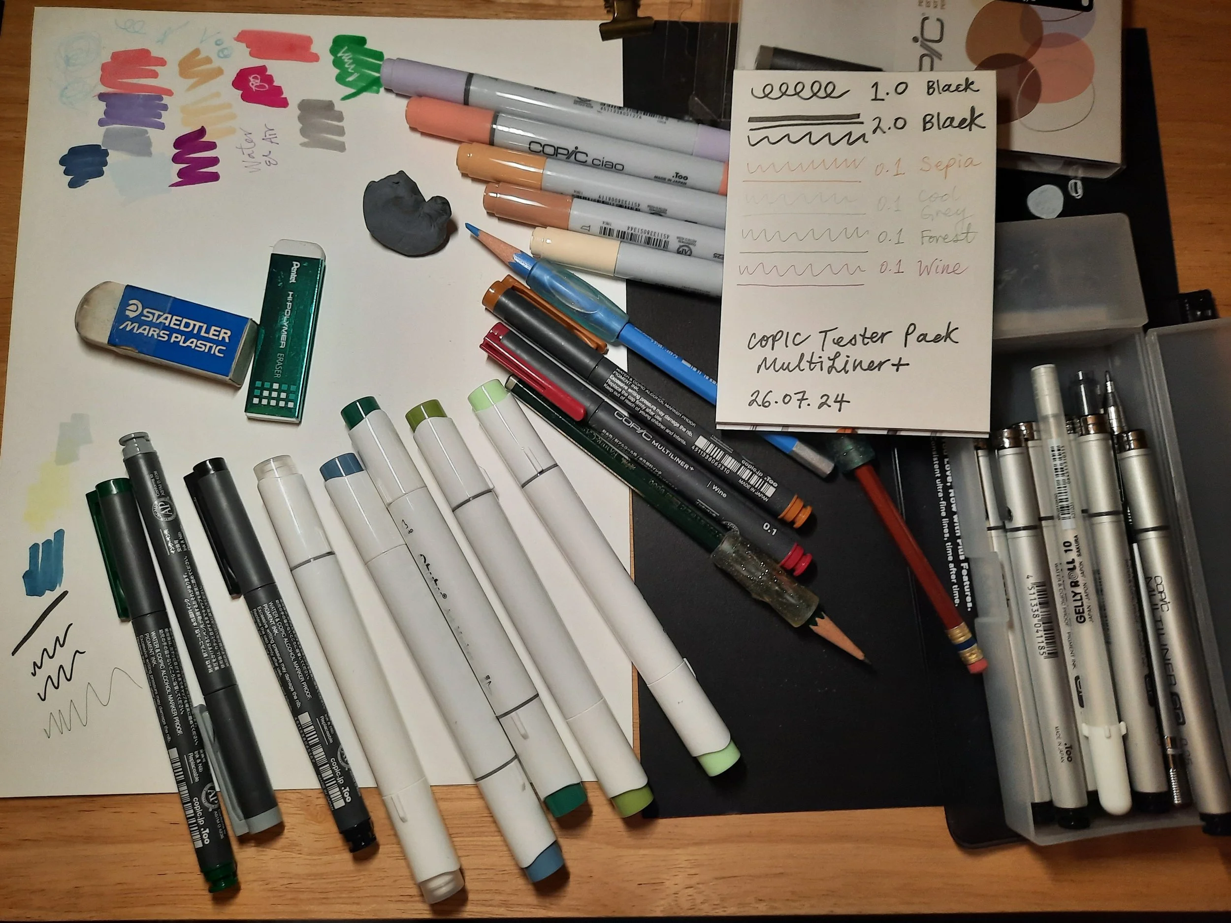 Copic Multiliner+, Photo of my desk #2