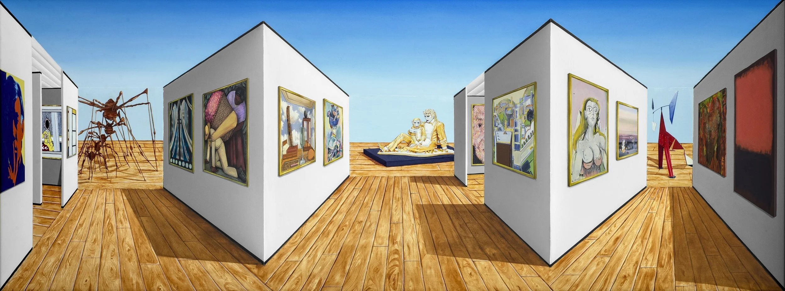 Patrick Hughes (b.1939) S.F.M.O.M.A , oil on board construction, 76 x 171 x 25.5 cm
