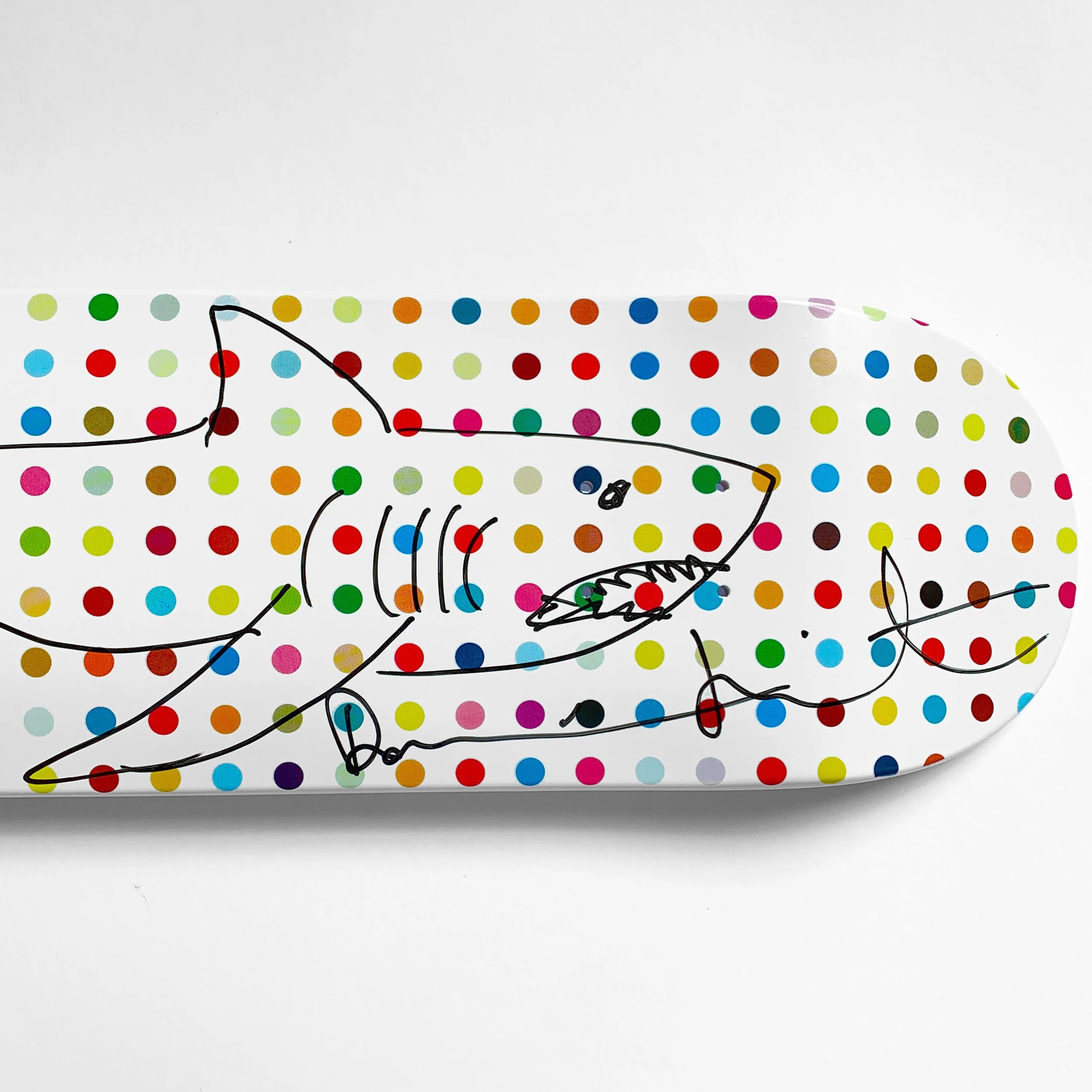 Damien Hirst , Unique "Shark" Deck , Marker on Skate Deck, 81.9 × 38.1 cm. edition of 40