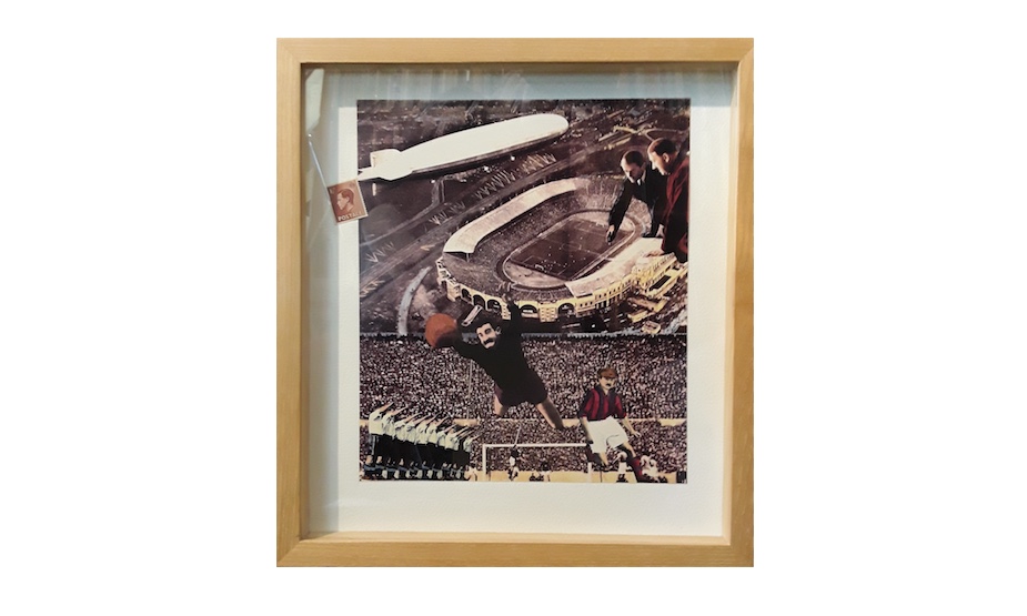 David Wild b.1938 , Fragments of Utopia (football) , Original Collage, 25 X 28cm