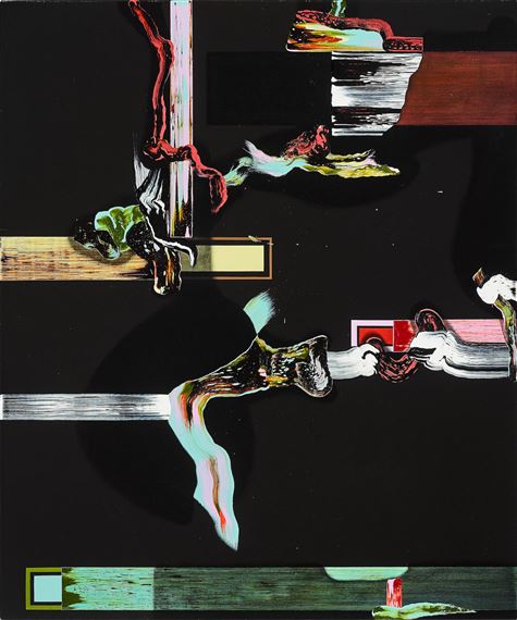 Fiona Rae (b.1963) , Predator , Oil and Acrylic on Canvas, 52.5 x 127cm