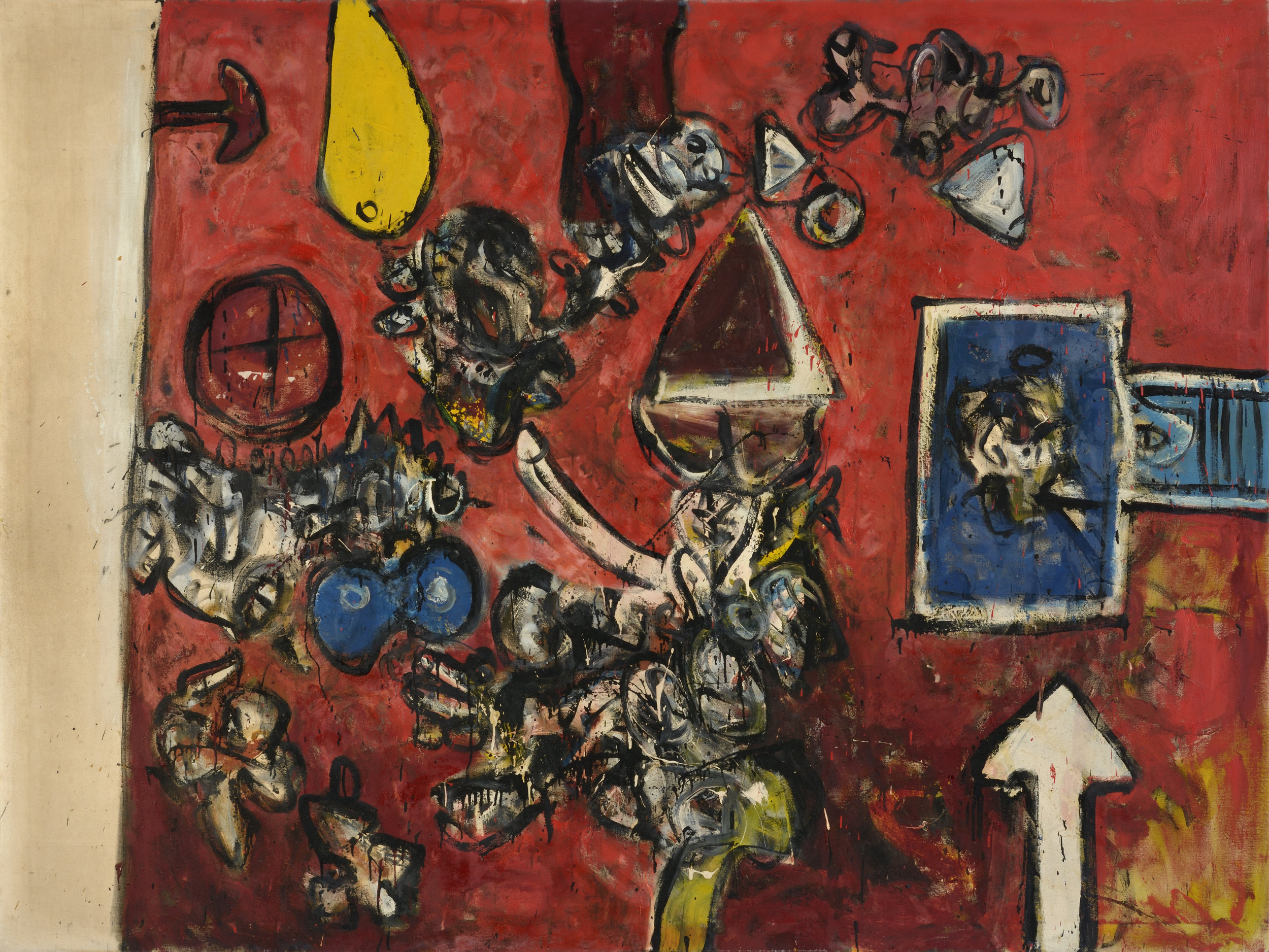 Alan Davie , Priest of the Red Temple, 1956, oil on canvas. Courtesy of Alan Wheatley Art