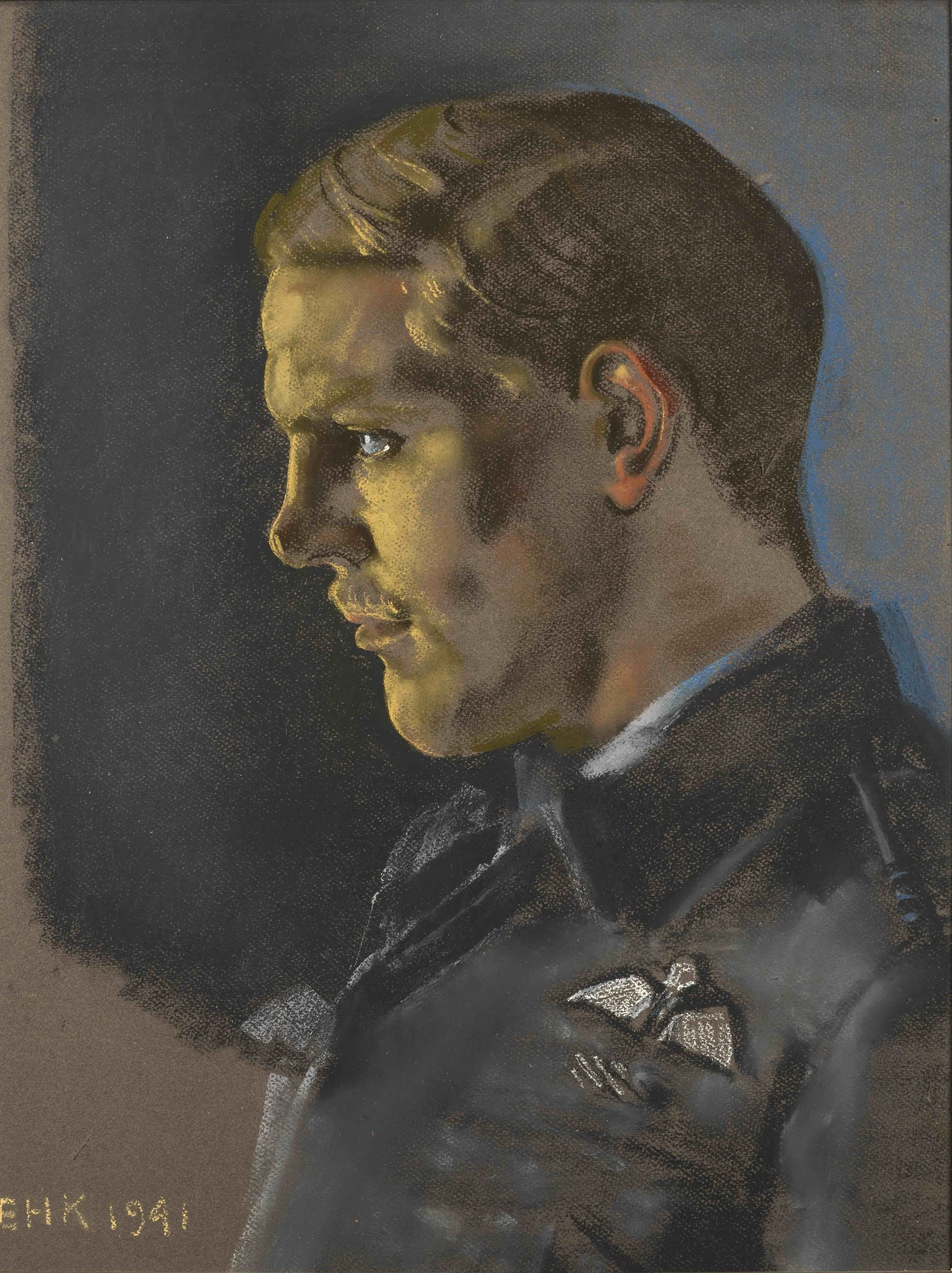 Eric Kennington (1888-1960) , The Great Escape: Squadron Leader Ian Pembroke Cross DFC , Pastel on paper, 57 x 43 cm