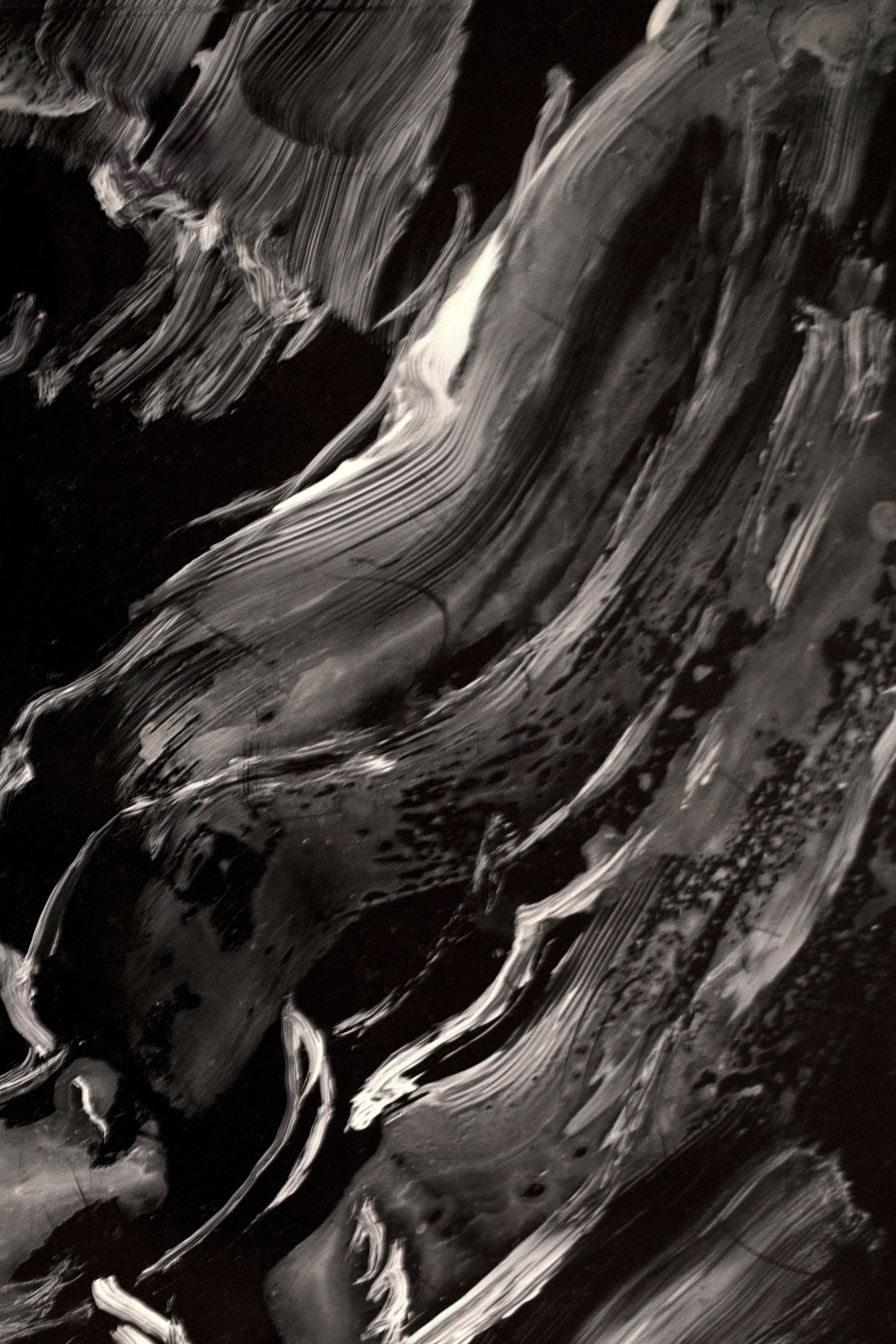 Detail of: Rendition 6, acrylic on acetate with black backing paper, A4