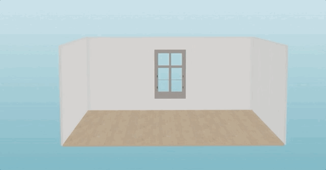 With a click and drag, the room is moving vs. the camera.