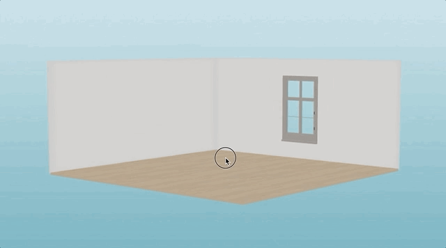When scrolling the camera is zooming into the room, BUT the camera is not moving from its point.