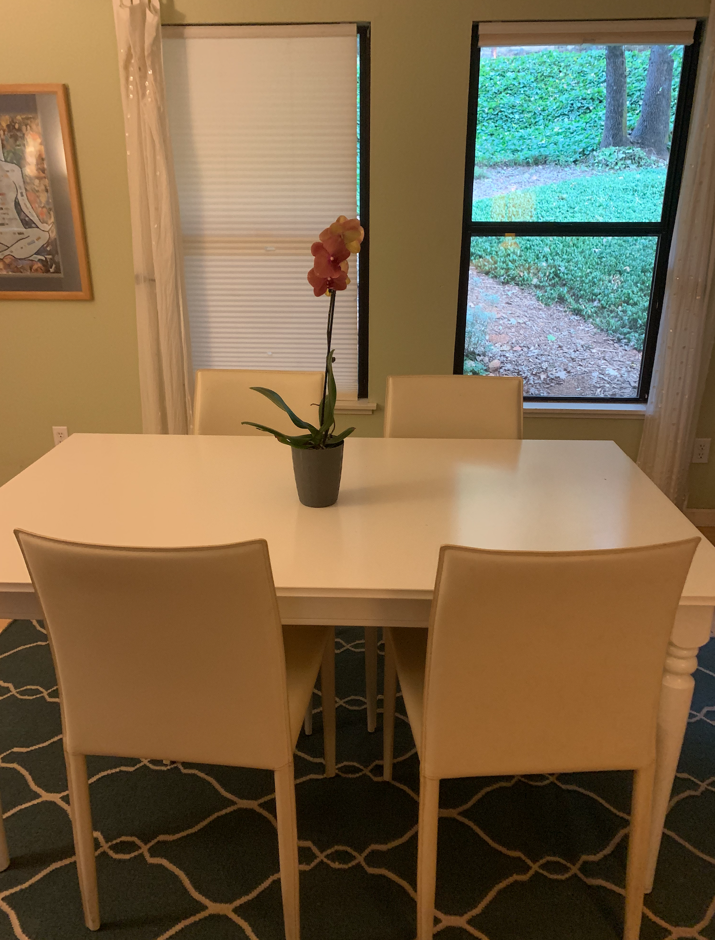 After publishing this, I realized this picture has four chairs in it instead of five…