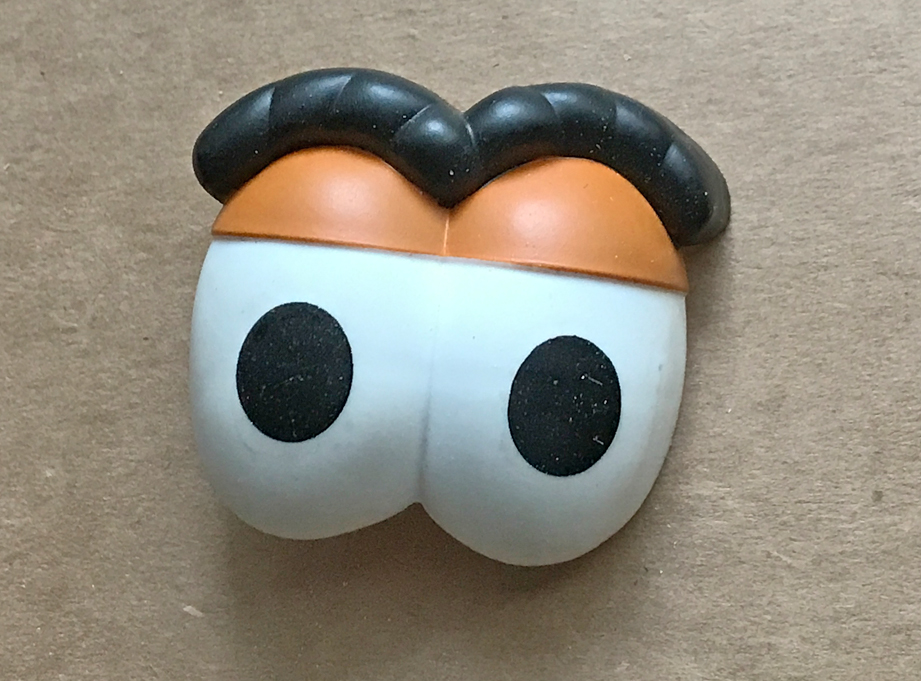  The eyes are joined on the toy and should be separate. Not to mention those weird eye brows.... 