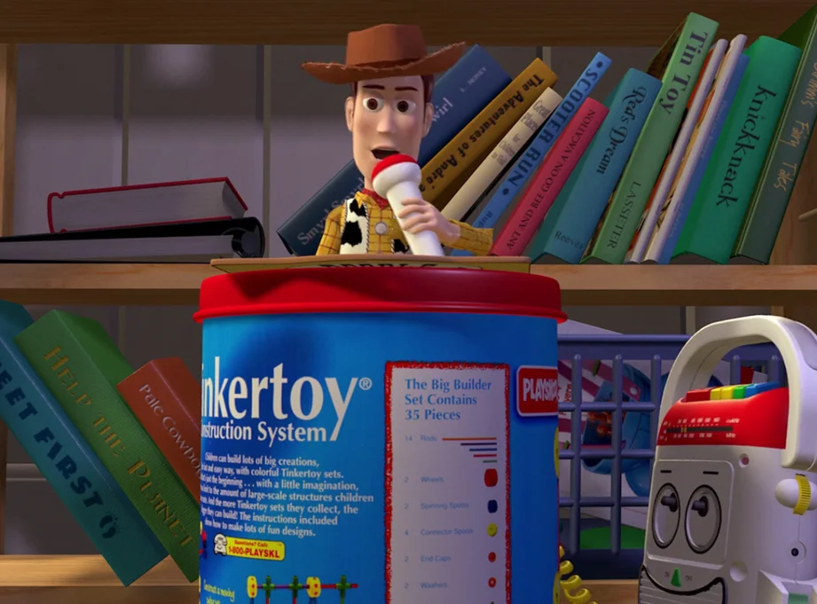 One of my clients wanted Woody's Tinkertoy cannister podium. He bought a vintage can that had the right lid but the can was too tall.