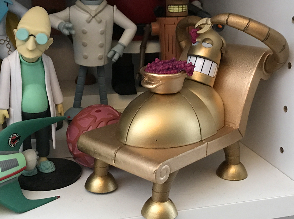  Hedonismbot on his shelf, with the other Toynami figures. 