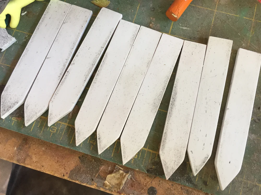 I cut new spikes from styrene.
