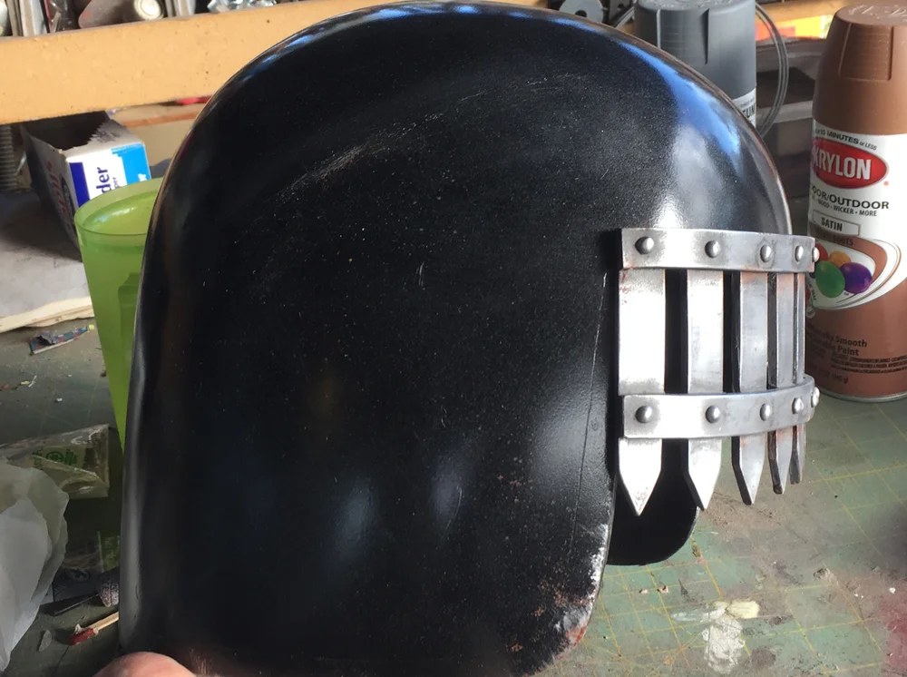 I also added a sprinkling of dust and dirt. The eventual goal of this project is to sculpt a bust for this helmet to sit on.