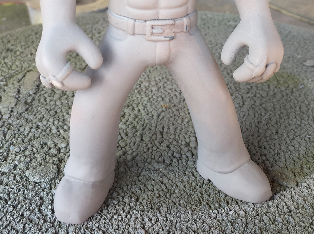 I also had to re-shape Alan's shoes