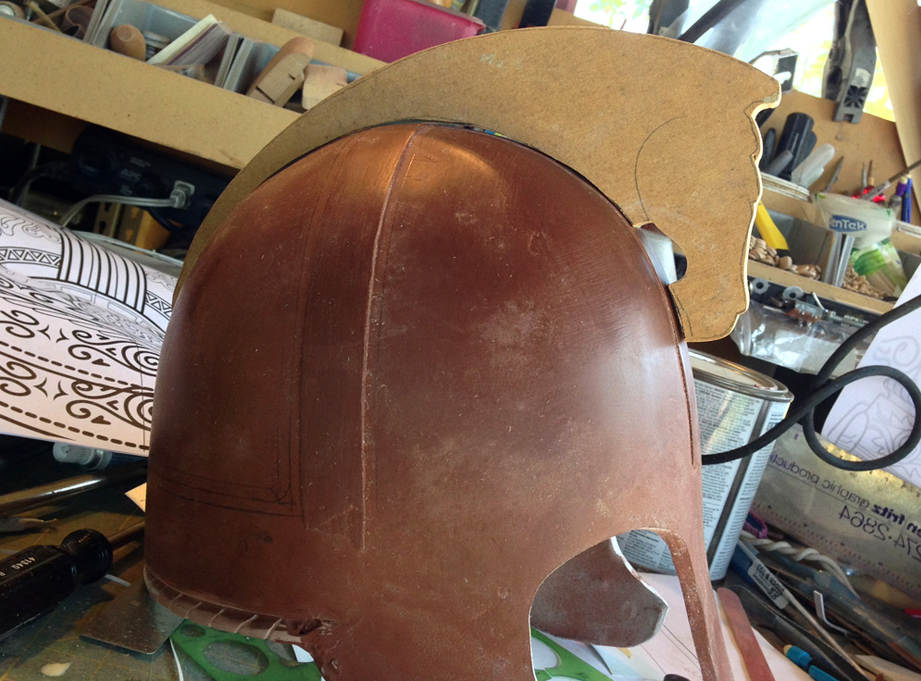  A test fit of the trimmed out 3/4″ MDF crest. 