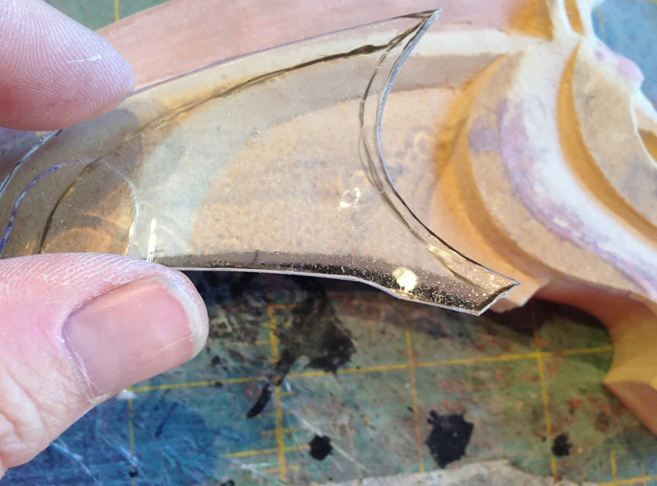 Once the right side was done, I traced templates of each section onto clear plastic.