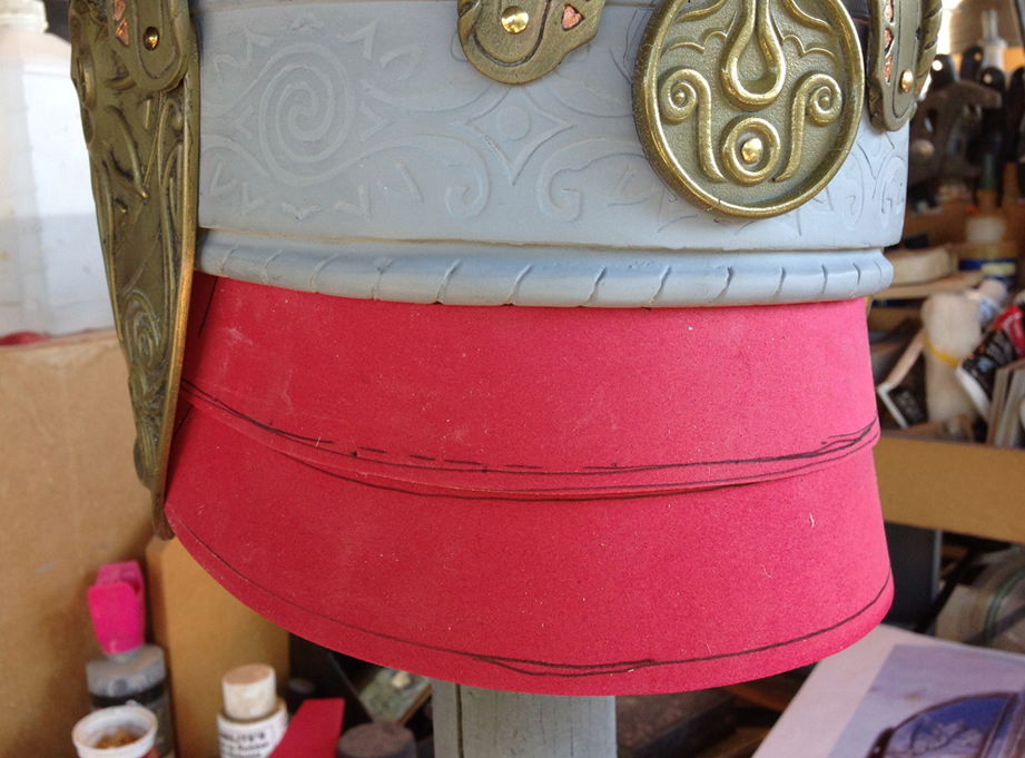  While all of the molding was going on, I used fun foam to figure out the size of the back leather armor. 
