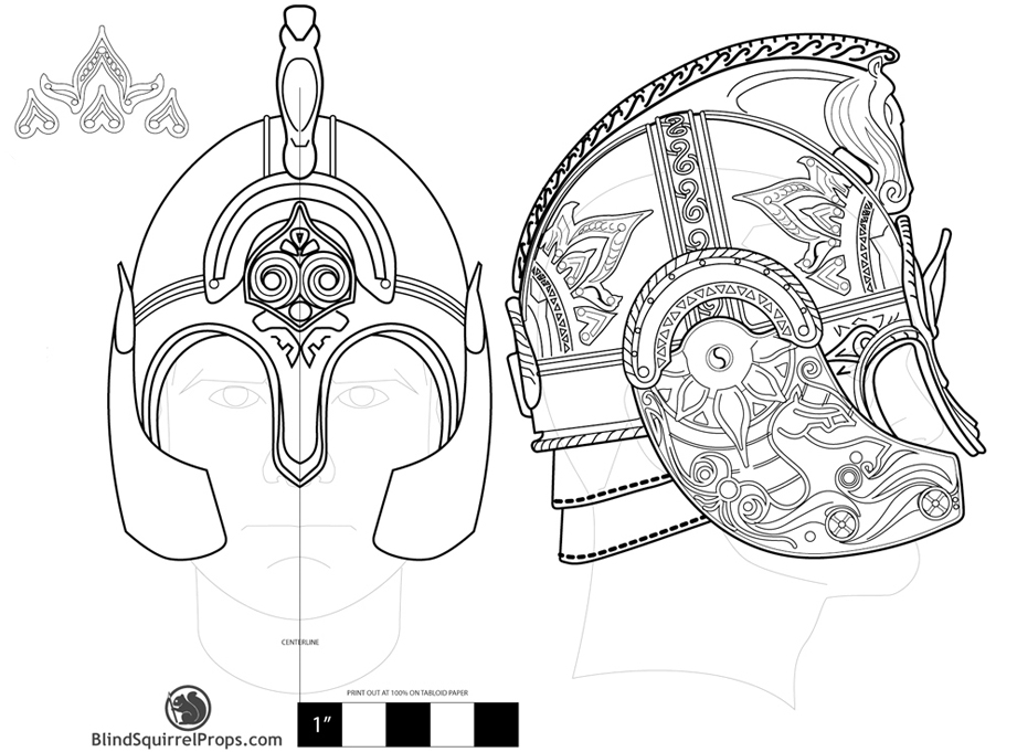  The first step was to draw out a detailed plan of the helmet. This started out pretty loose…I would continue to update this as I went or found new reference. 