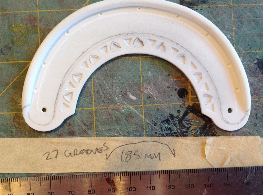 I received my first 3D printed part from Shapeways. Since I wimped out and didn’t model all the detail into the arch, I would have to add it before duplicating the production parts.