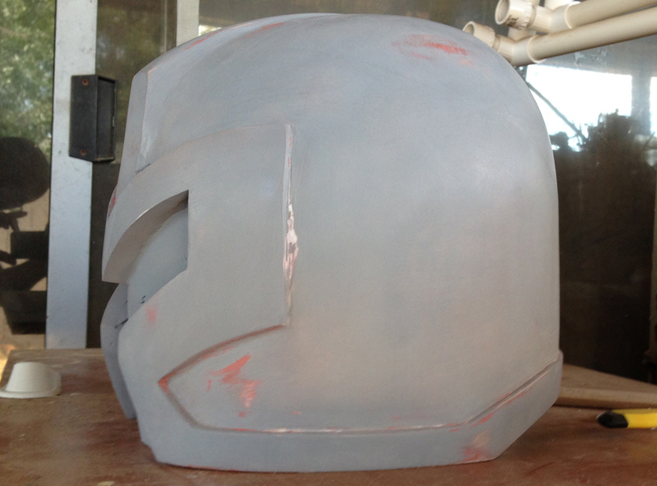 Side view. I knew from wearing the regular Judge helmet that the back of the collar hits the edge of the helmet. I raised the back of this design to address the issue.