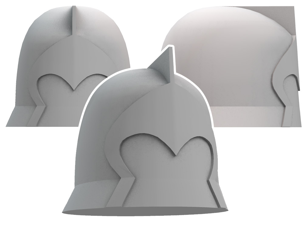  I imported the paths into Strata3D and constructed a model of the helmet. 