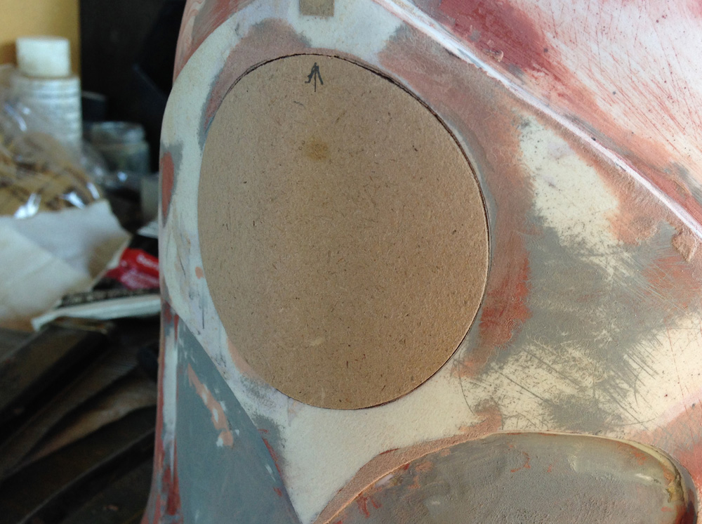  The surface of the puck was sanded smooth to sit flush with the faceplate and match its curve. 