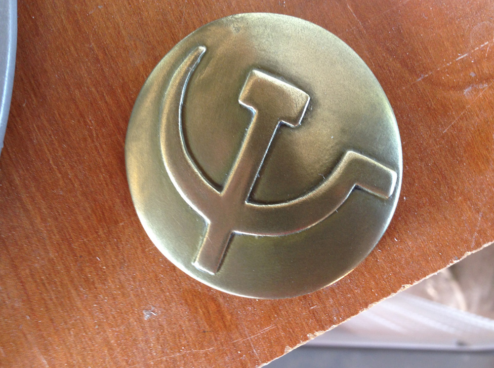  I made a mold and cold cast the emblem in brass. 