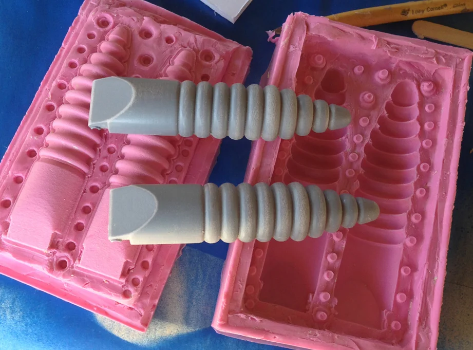 I made two-part molds for all the pieces. The plan was to cast all the pieces to make a complete kit so that the color would be consistent