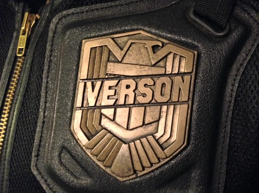 The badge was then weathered and attached to the vest.