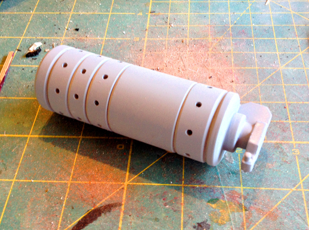  The final grenade with a coat of primer. 